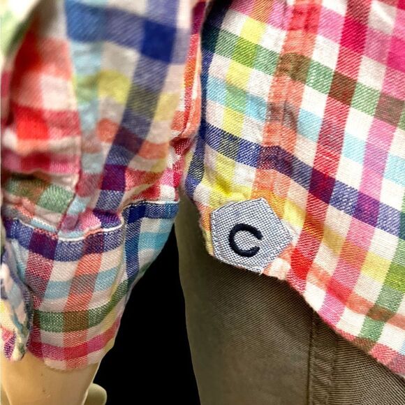 Cremieux Classics L/S Casual Dress Shirt in Colorful Plaid Check 100% Linen XL - Picture 6 of 6